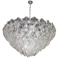 Opulent Murano Hand Blown Glass Leaf Chandelier