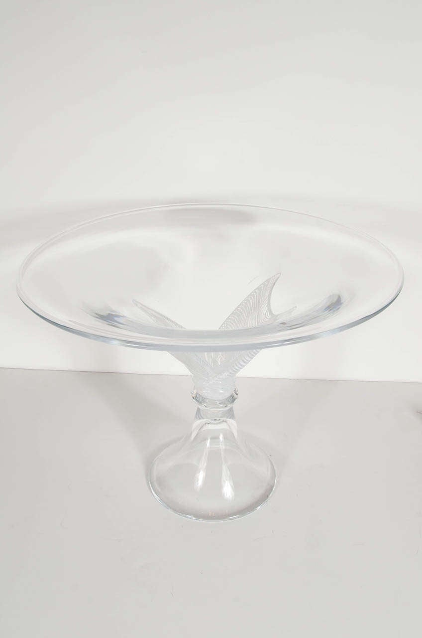 Mid-Century Modern Stunning  Licio Zanetti Hand Blown Glass Footed Bowl