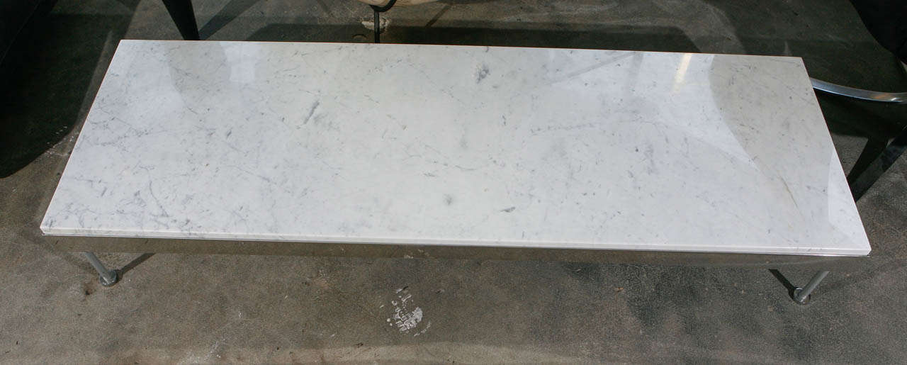 Marble Top Coffee Table In Good Condition In Los Angeles, CA