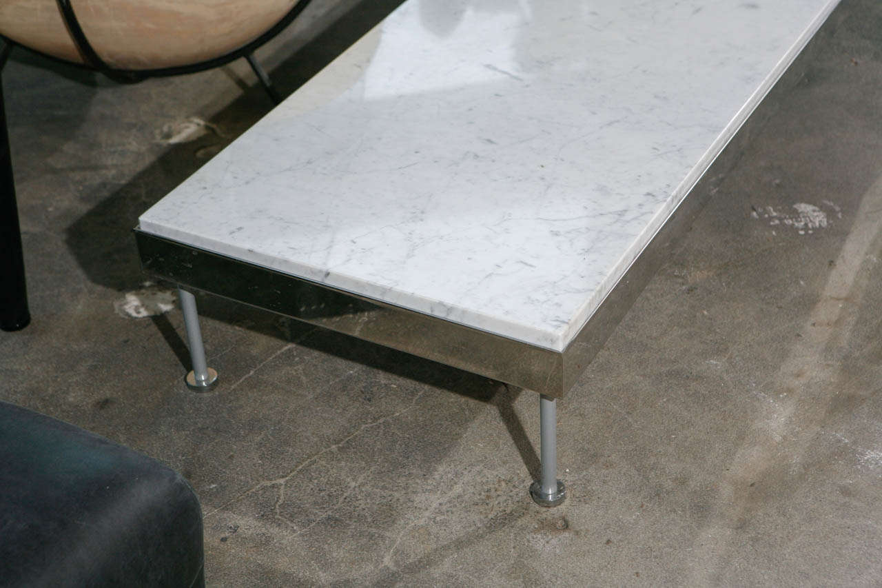 Chrome Marble Top Coffee Table