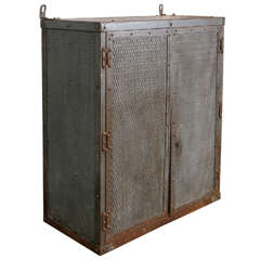 French Industrial Metal Wine Safe