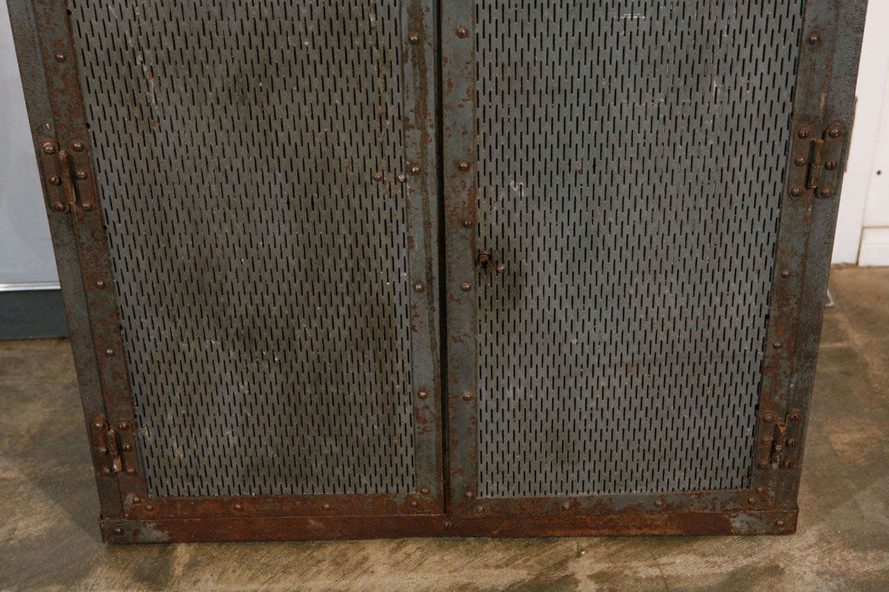 Mid-20th Century French Industrial Metal Wine Safe