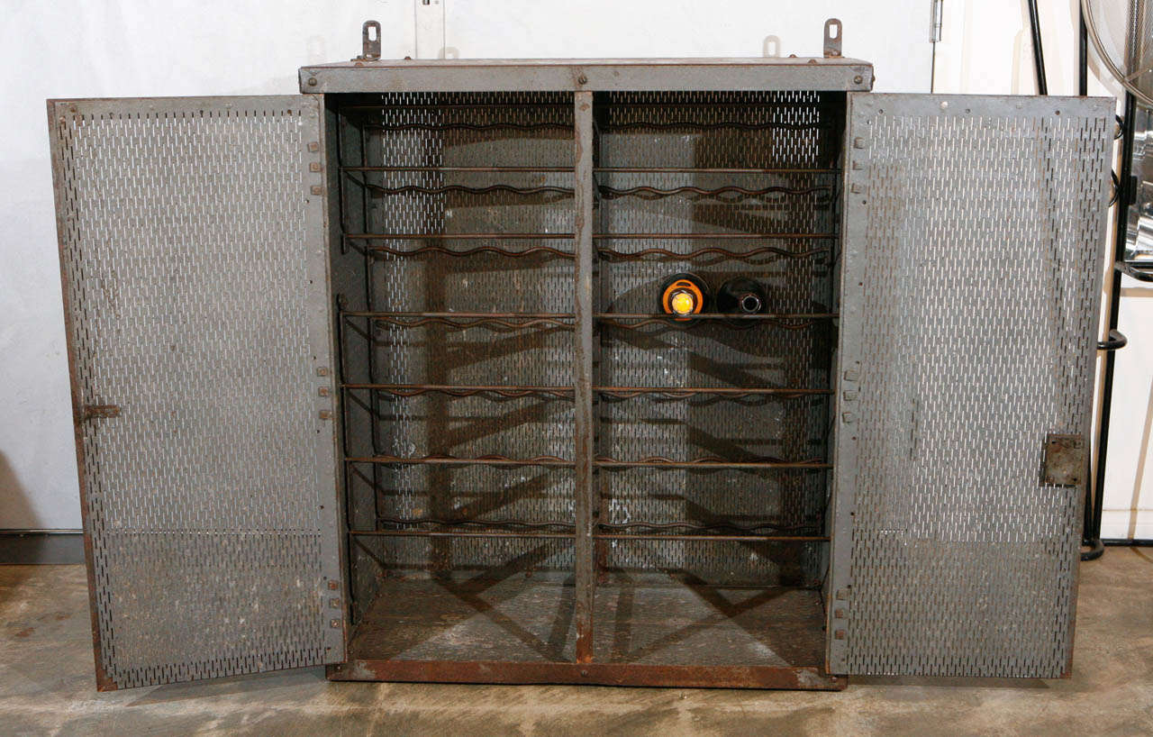 French Industrial Metal Wine Safe 3