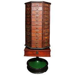 General Store Cabinet on Revolving Stand Early 20th Century.