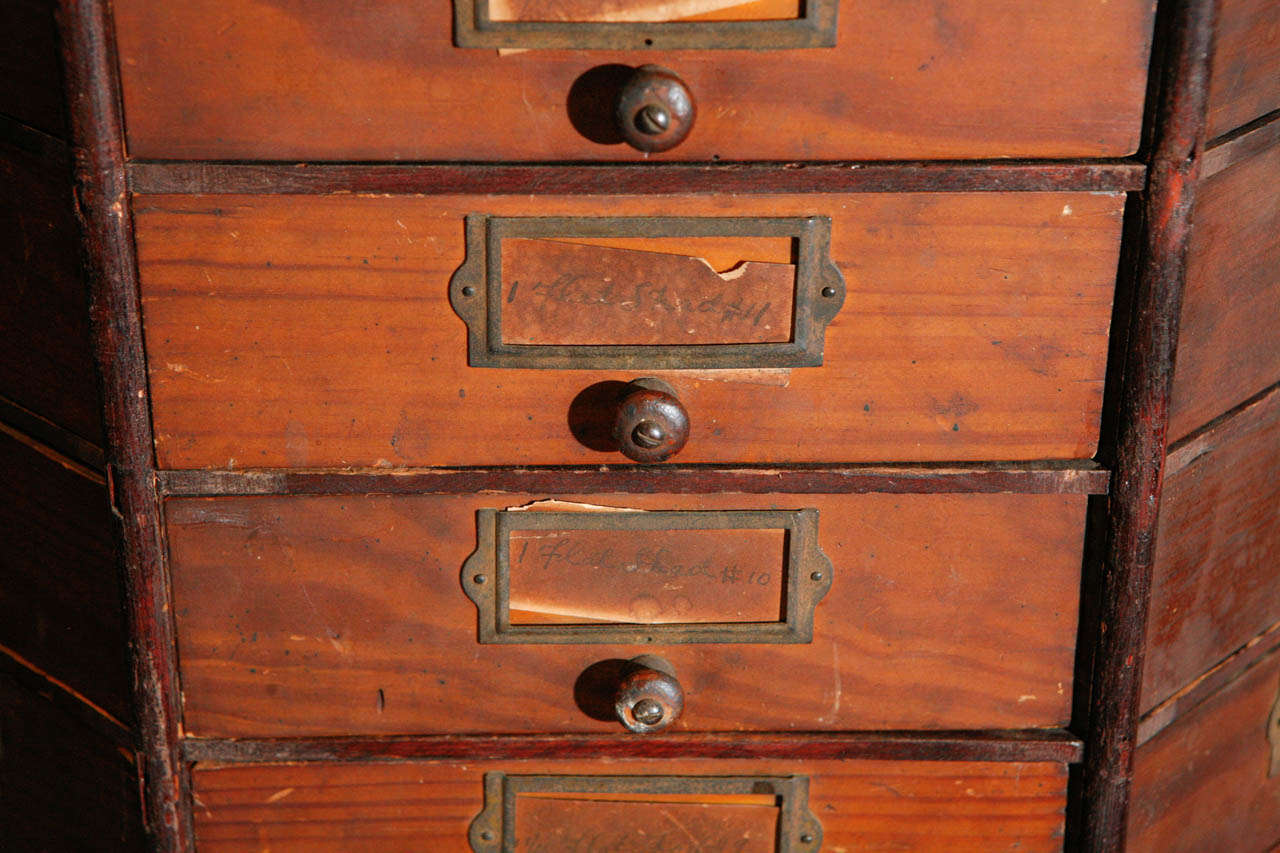 Wood General Store Cabinet on Revolving Stand Early 20th Century.