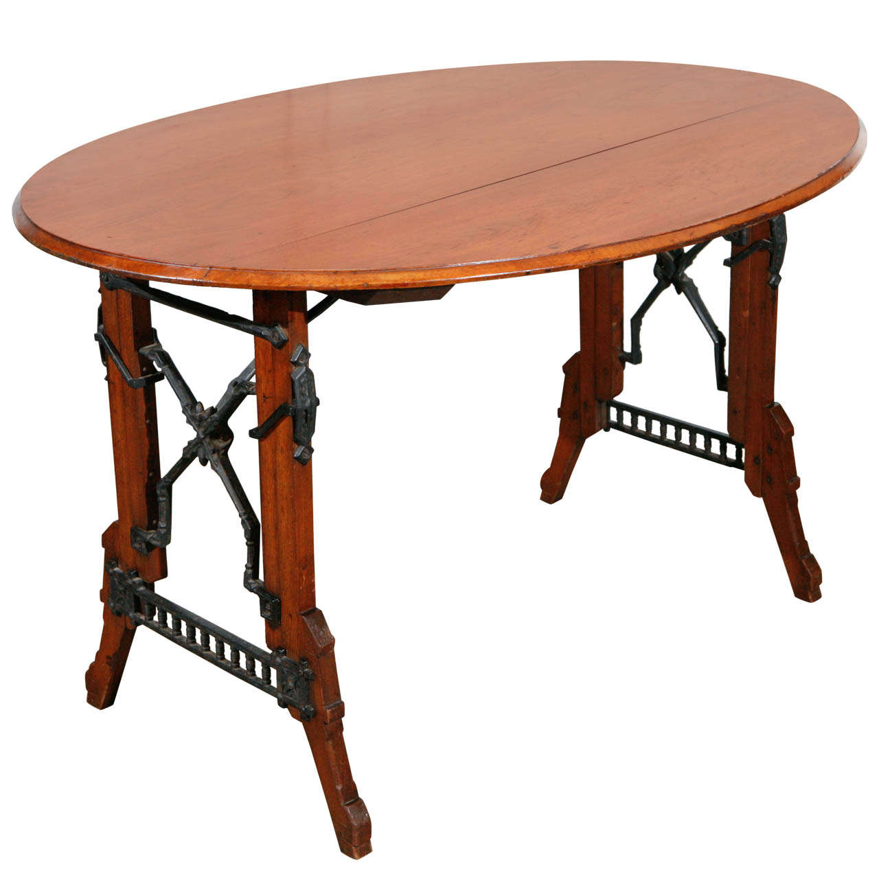 19th Century Eastlake Iron And Oak Campaign Table For At 1stdibs 19th Century Eastlake Iron And Oak Campaign Table For
