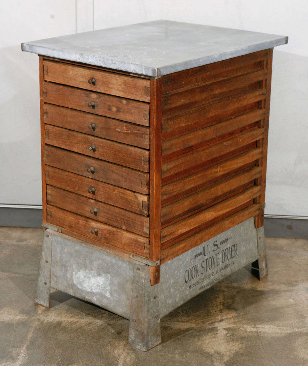 Industrial American Antique Herb & Flower Drier/Side Table