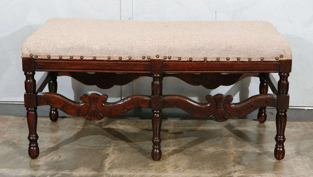 American Bench With Upholstered Seat at 1stDibs