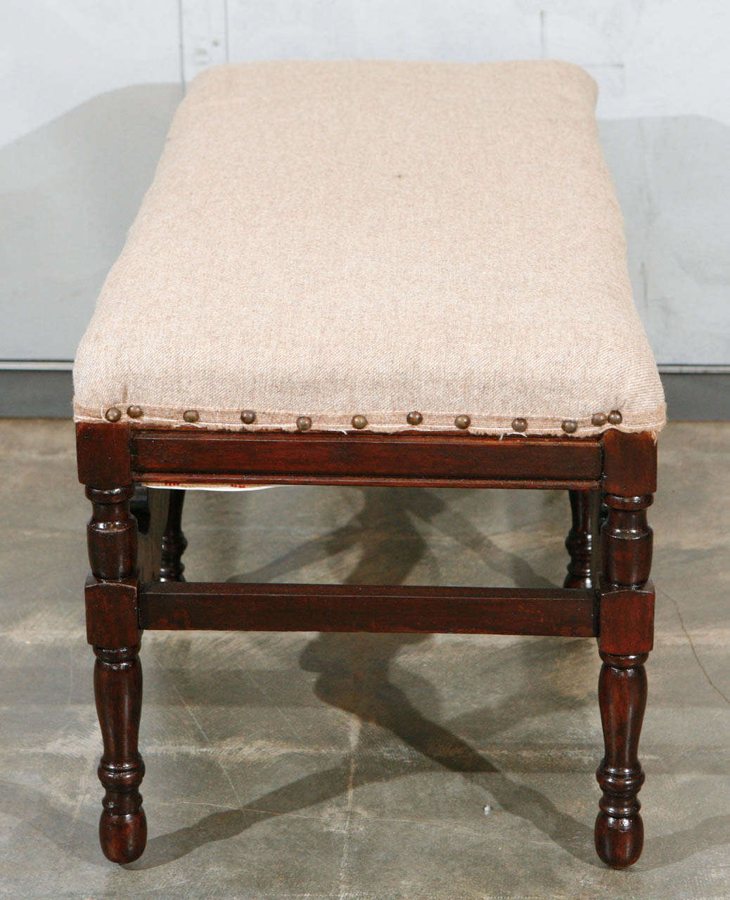 American Bench With Upholstered Seat at 1stDibs