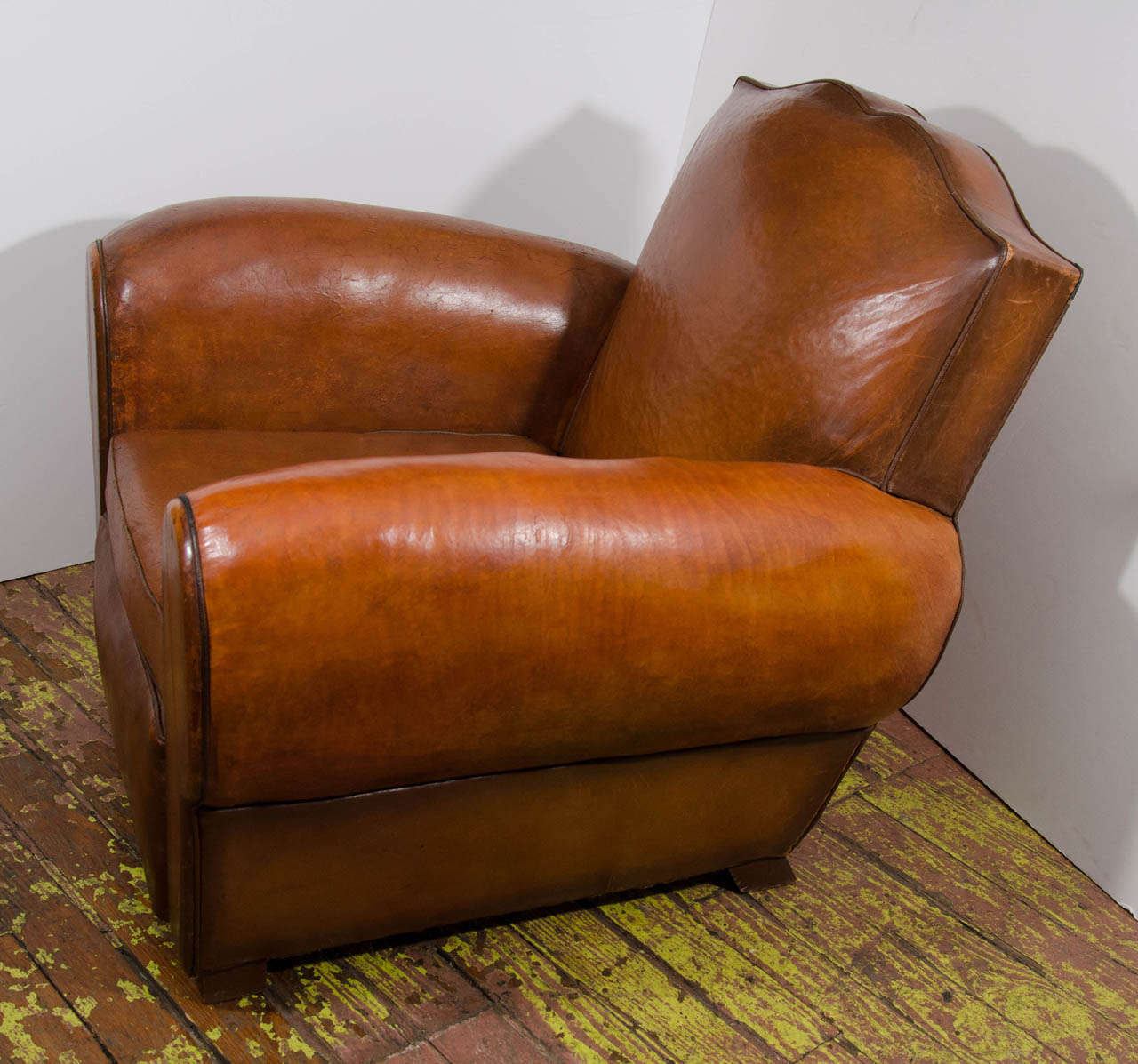 Pair of French Leather Club Chairs 3