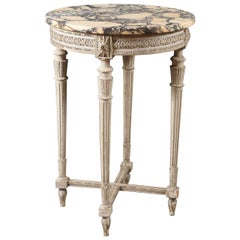 Vintage Single French Side Table with Beautiful Marble Top