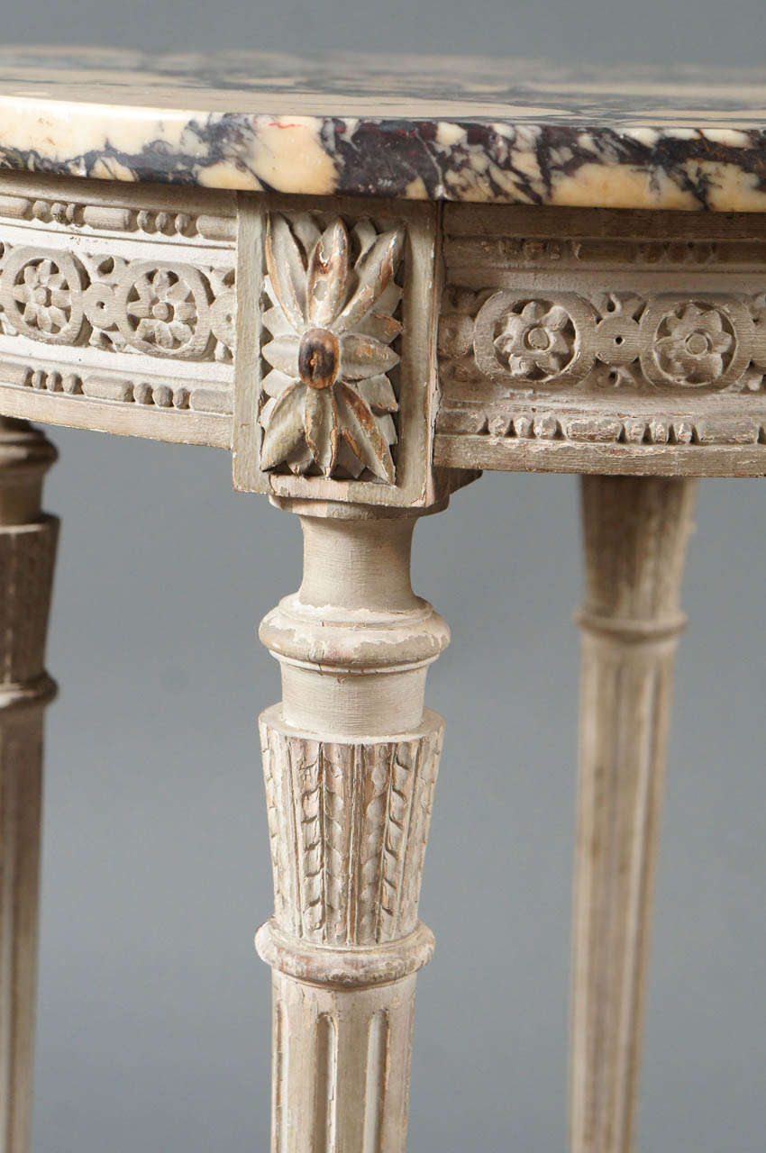 Single French Side Table with Beautiful Marble Top 1