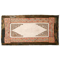 Hand Knotted Geometric Pattern Small Rug