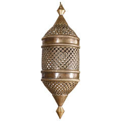 Vintage Pierced Brass Moroccan Pendant / Lantern