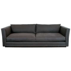 NK Collection Modern Sofa in Grey Linen