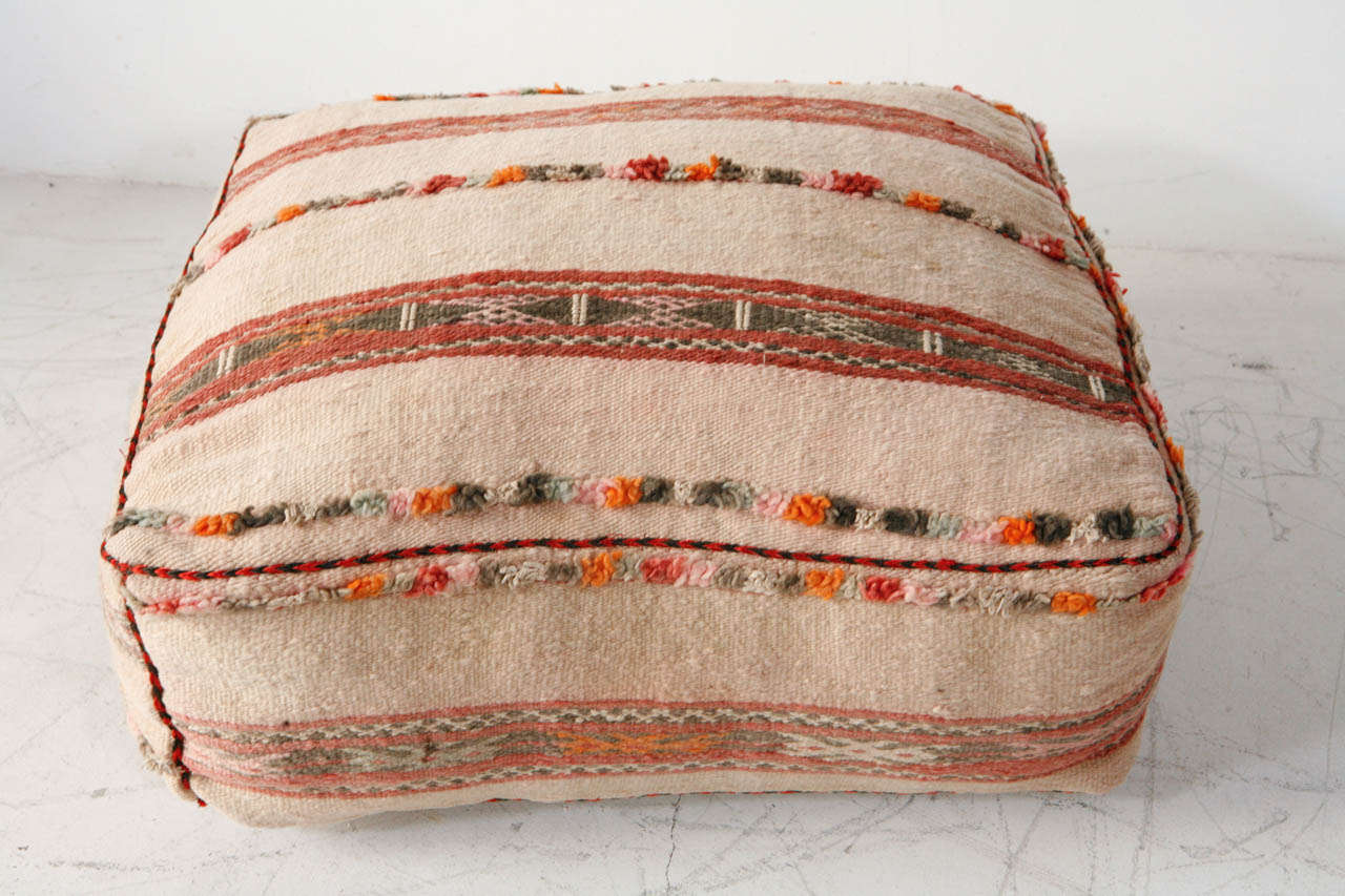 vintage rug pouf