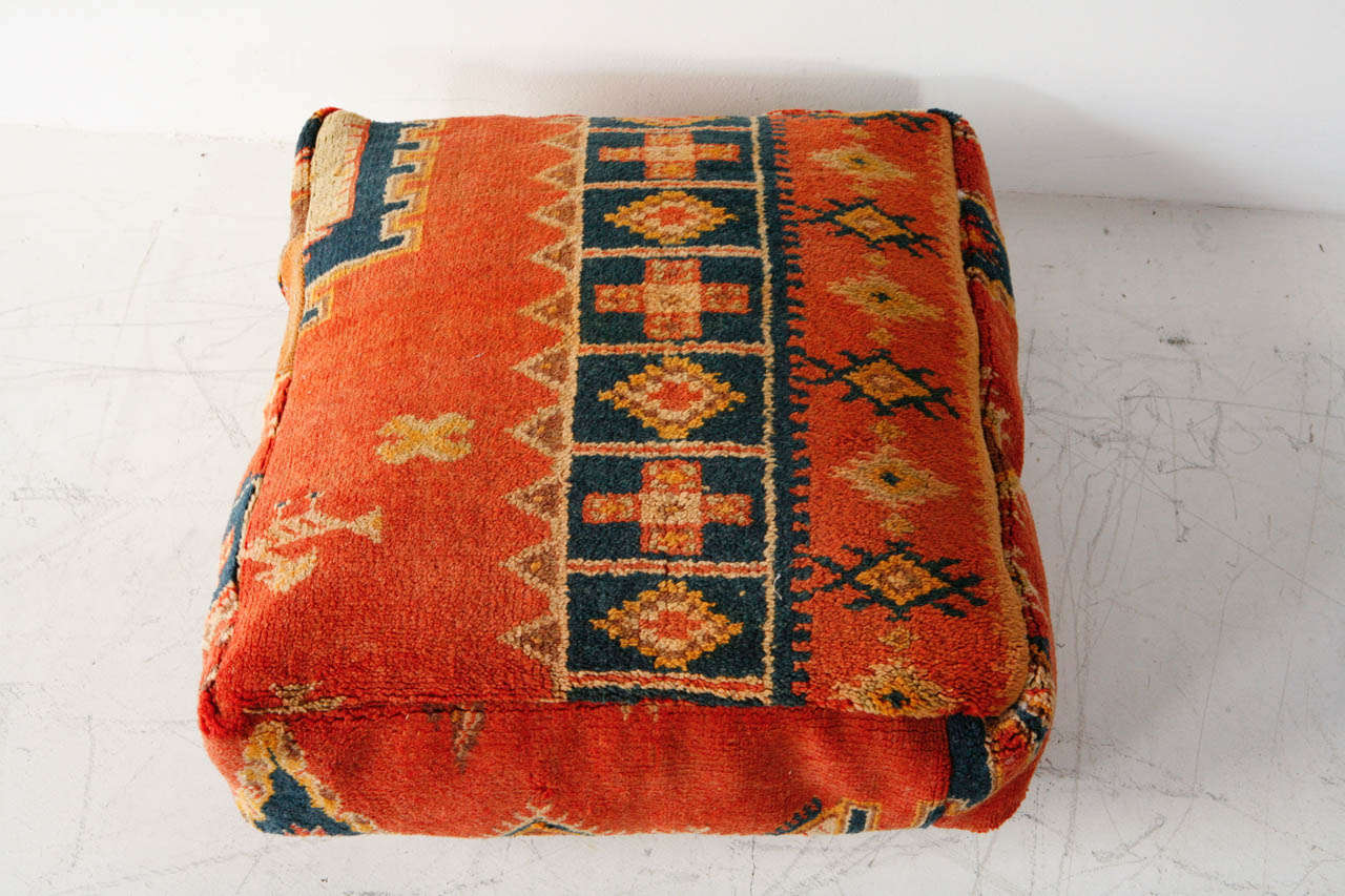 Various Vintage Moroccan Rug Poufs / Ottomans 2