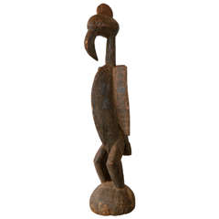 Statue d'oiseau Senufo sculptée d'art populaire africain