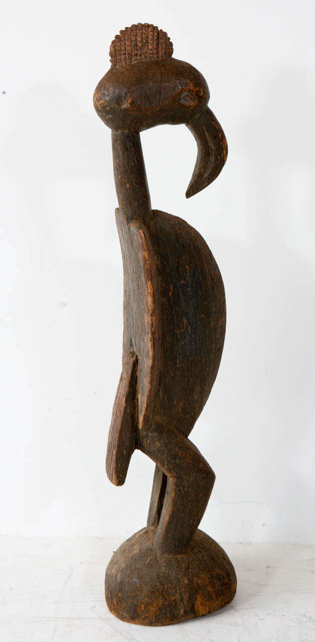 Statue d'oiseau Senufo sculptée d'art populaire africain 1