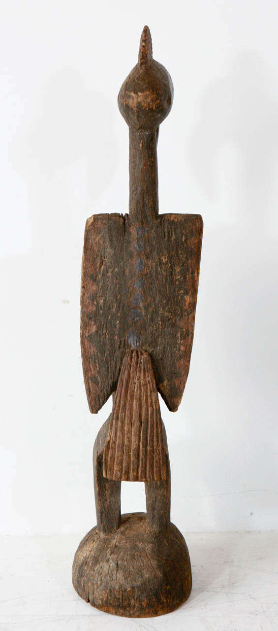 Mid-20th Century Carved African Folk Art Senufo Bird Statue