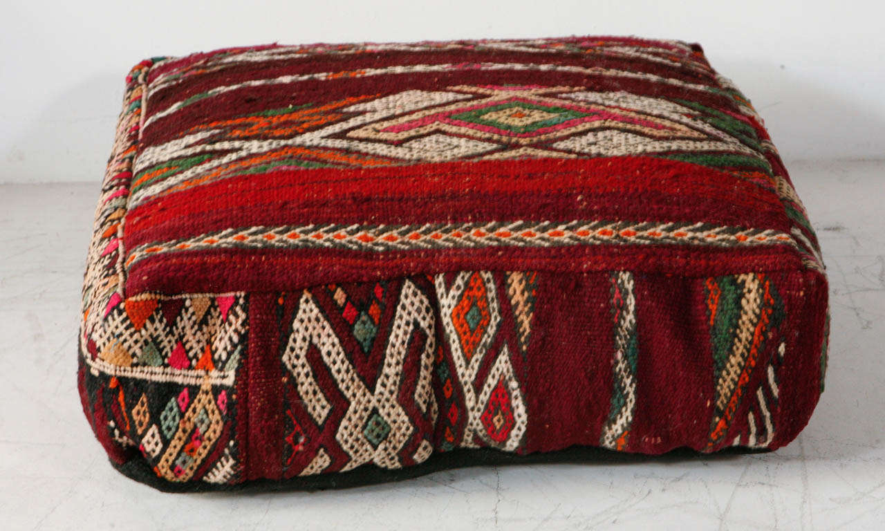 Various Vintage Moroccan Rug Poufs / Ottomans at 1stDibs