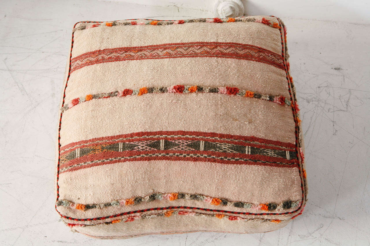 Various Vintage Moroccan Rug Poufs / Ottomans at 1stDibs