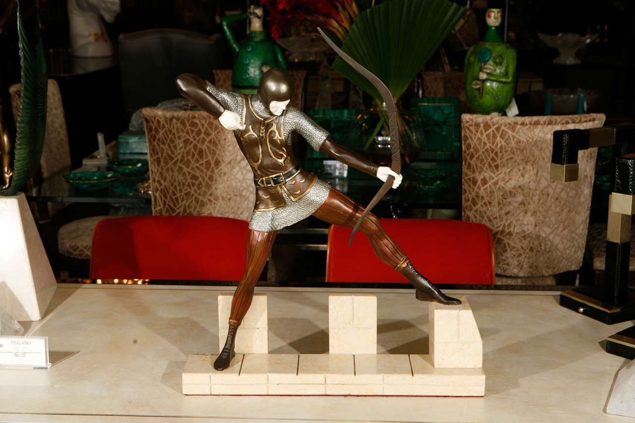 Expressive Art Deco Archer Statue