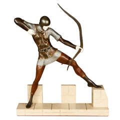 Expressive Art Deco Archer Statue