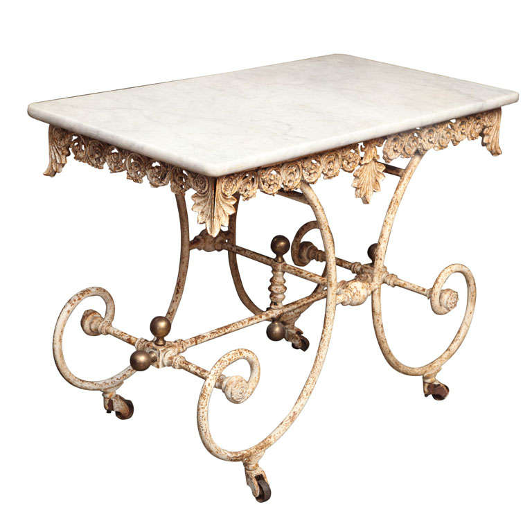 Small French Iron Butcher
s Table