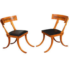 Pair of klismos chairs, after N.A. Abildgaard's design
