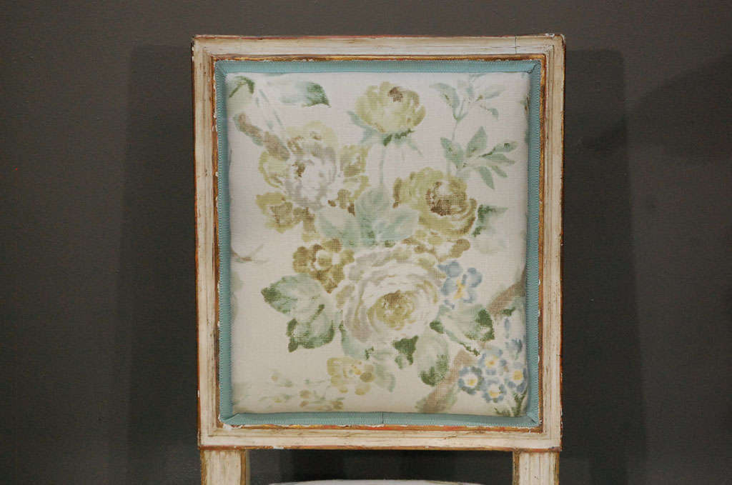 A  Louis XVI Painted and Gilded Chaffeuse Chair 1