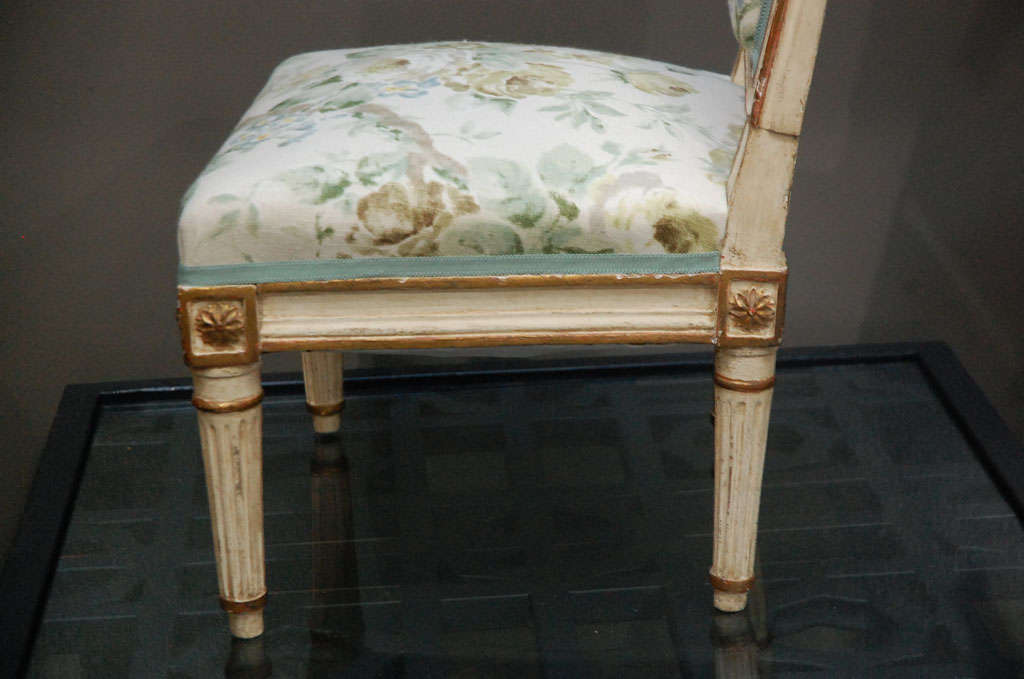 A  Louis XVI Painted and Gilded Chaffeuse Chair 4