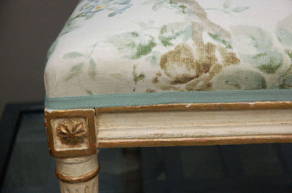 A  Louis XVI Painted and Gilded Chaffeuse Chair 5