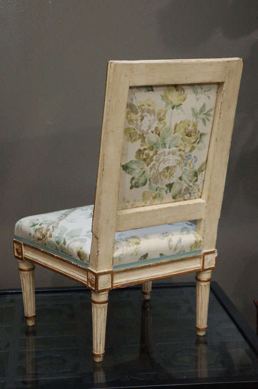 A  Louis XVI Painted and Gilded Chaffeuse Chair 6