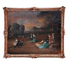 19th Century German Landscape Oil Painting on Canvas 10