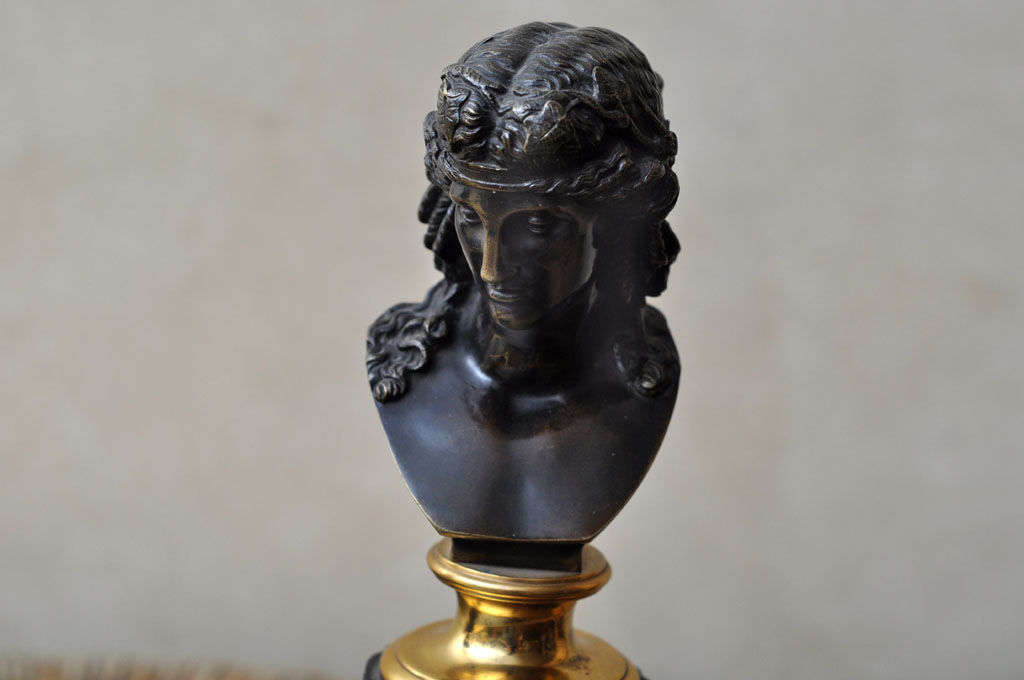 Gilt Pair of Bronze Busts depicting Dionysus and Ariadne