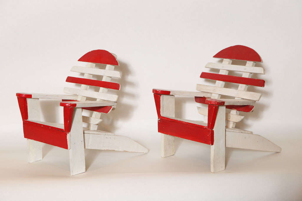 Pair of miniature Adirondack Chairs and Single Adirondack Chair. at 1stDibs