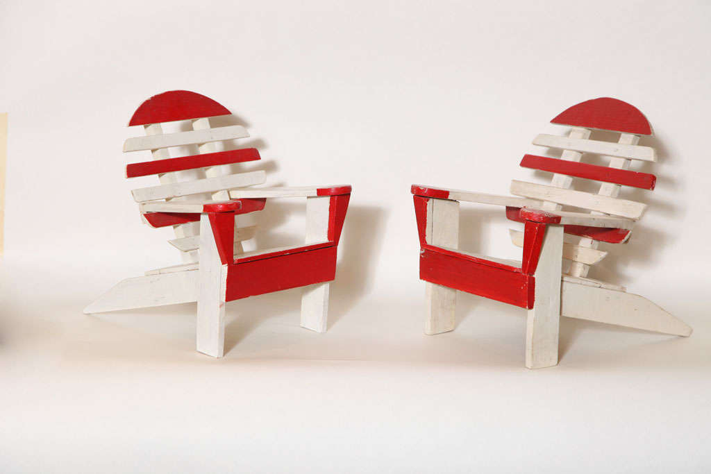 Pair of miniature Adirondack Chairs and Single Adirondack Chair. at 1stDibs