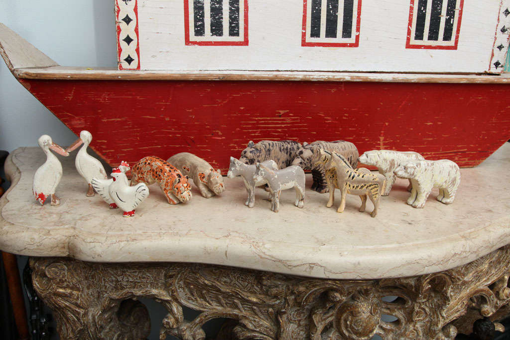 Oversize Carved and Painted Noah's Ark 4
