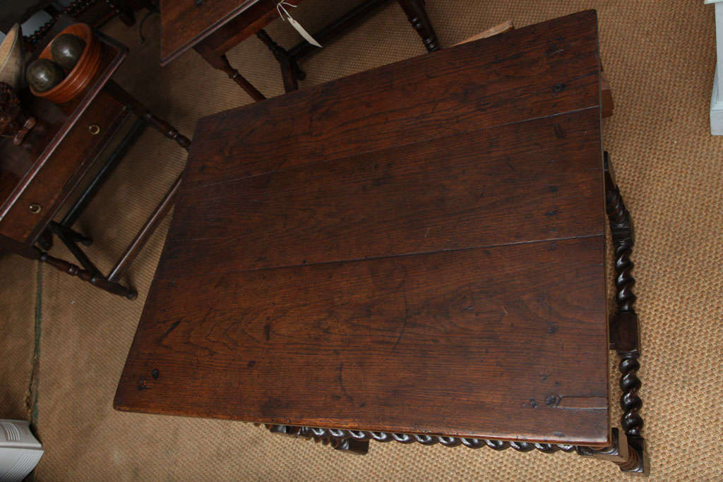 Charles II Oak Stretcher Base Table 2