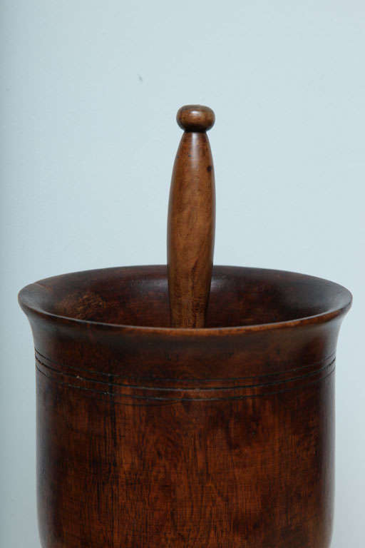 English 19th Century Lignum Vitae Mortar and Pestle 3