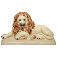 19th Century Glazed Earthenware Lion