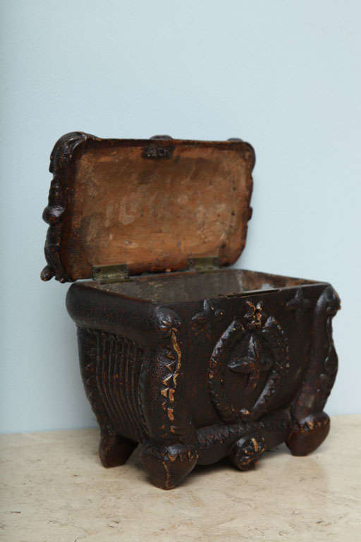 Wonderful Scottish Folk Art Tea Caddy For Sale 1