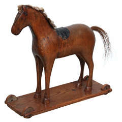 Antique 19th Century Swedish Horse Pull Toy