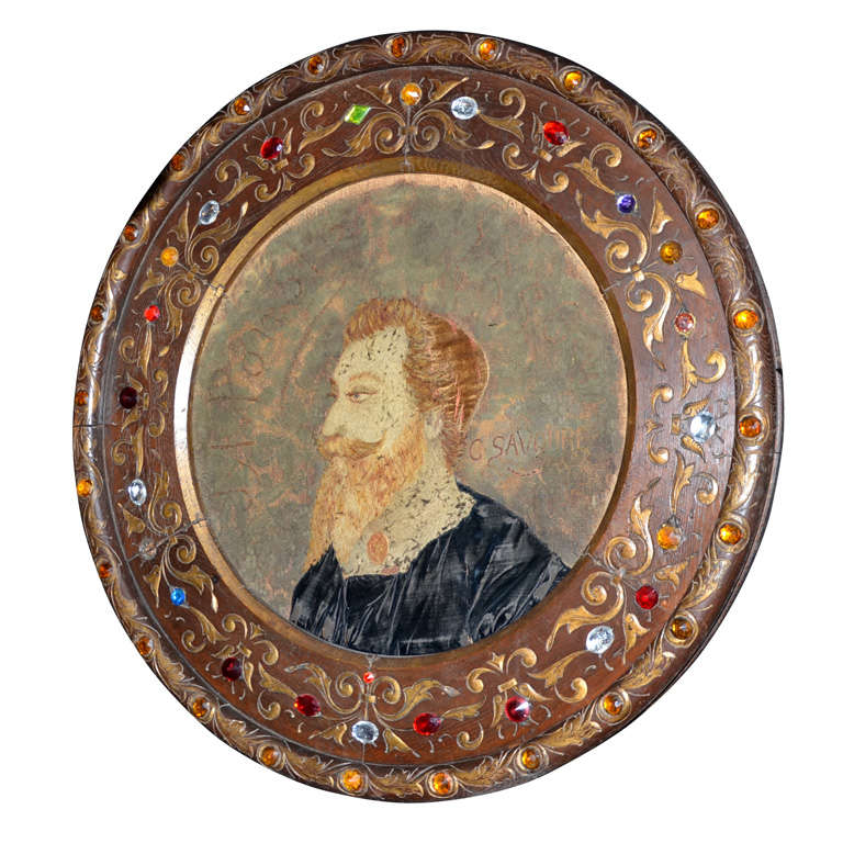 19th Century Oval Portrait in Tapestry by G. Savoure For Sale