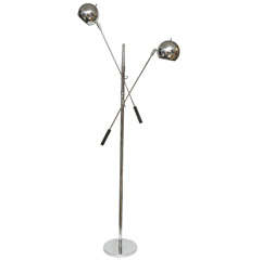 Two Arm Chrome Floor Lamp