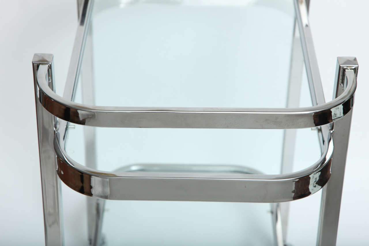 Milo Baughman Chrome Serving /bar Cart 1