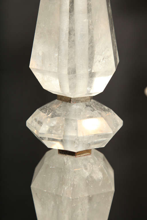 Pair of Art Deco Style Rock Crystal Lamps 1
