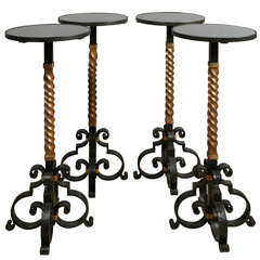 Suite of four 1940
s small gueridons