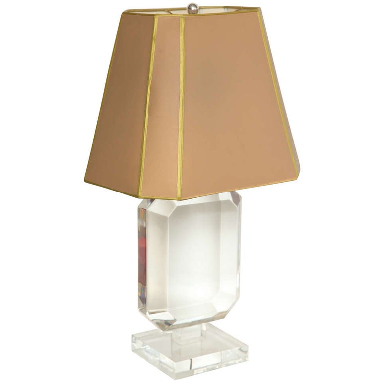 Les Prismatiques Lucite Table Lamp For Sale